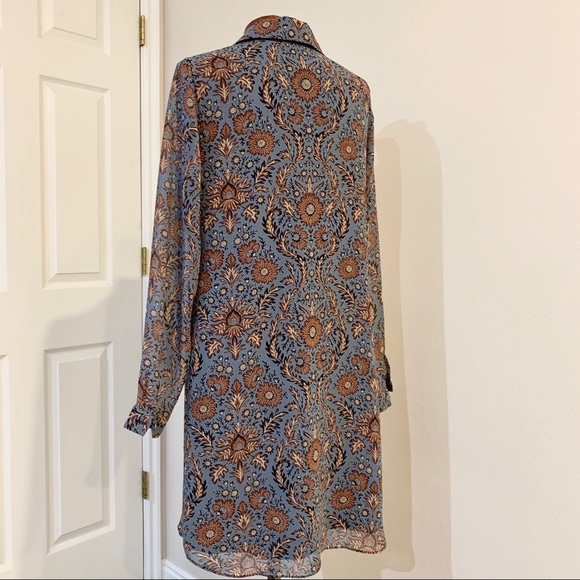Cabi Provincial Shift Dress Blue Brown Floral - Picture 6 of 8